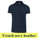 Kariban 262 Men's Short Sleeved Jersey Polo Shirt french navy heather